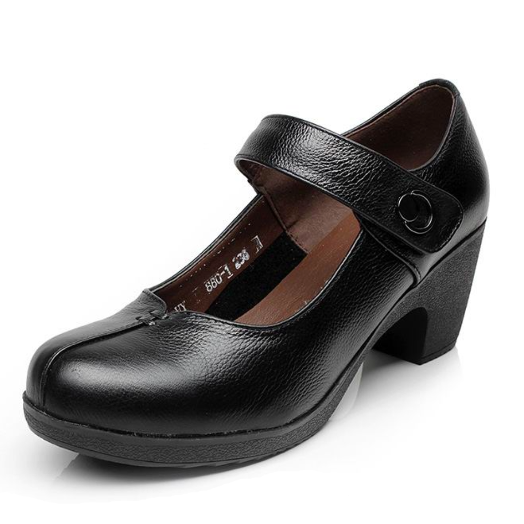 round toe pumps color black size 7 for women