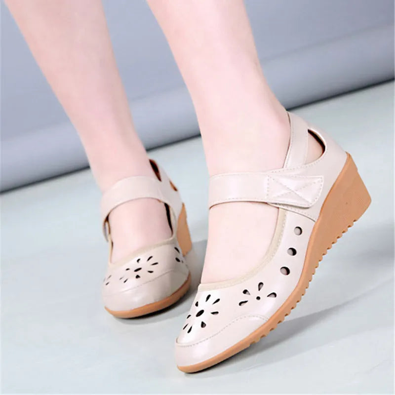 wedges sandals color beige size 7 for women