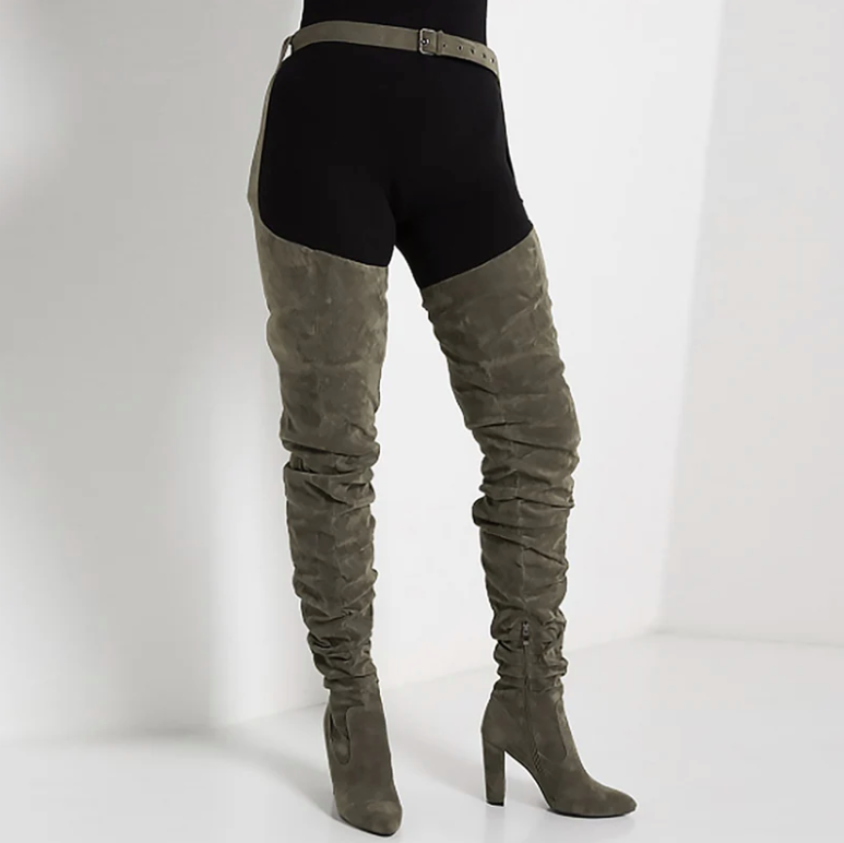 USS Shoes Graziella Boots Over The Knee Sale Drop Green (Size 10)