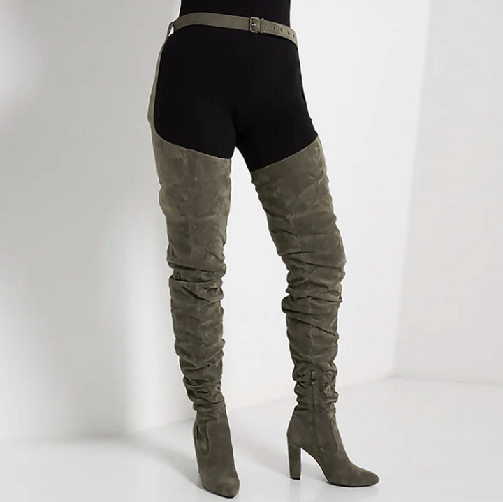 USS Shoes Graziella Boots Over The Knee Sale Drop Green (Size 10)