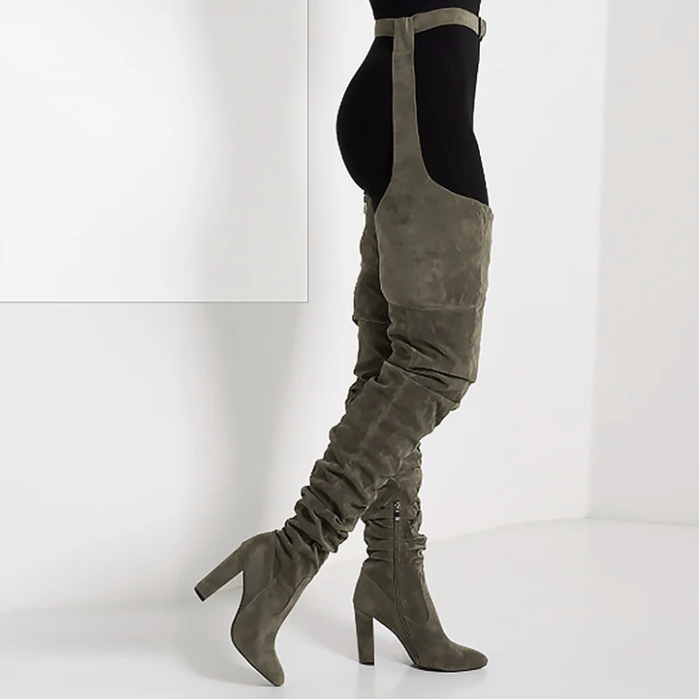 USS Shoes Graziella Boots Over The Knee Sale Drop Green (Size 10)