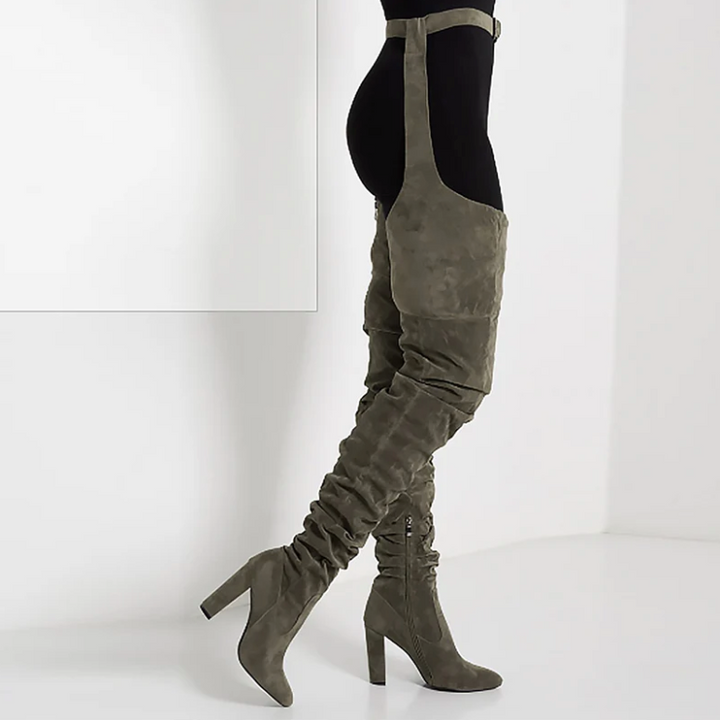 USS Shoes Graziella Boots Over The Knee Sale Drop Green (Size 10)