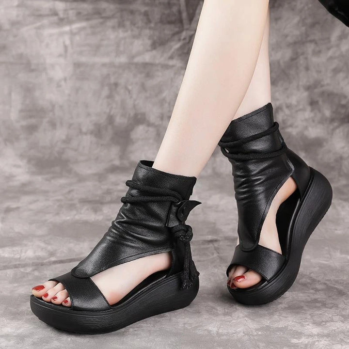 platform sandals color brown size 7 for women