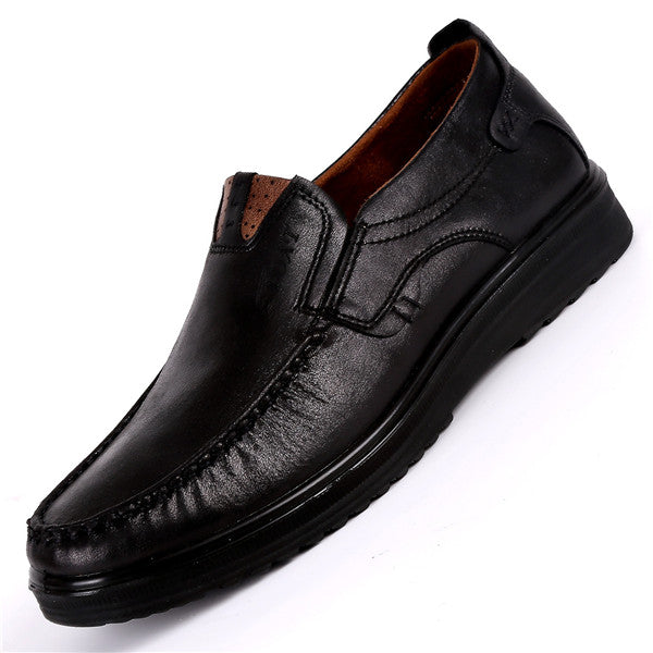 leather loafer shoes color black size 6 for men