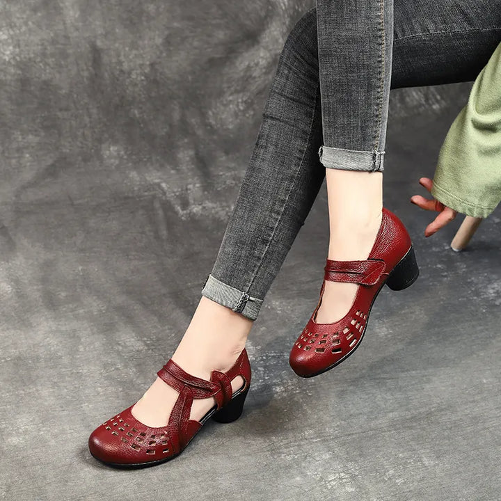 sandals color red size 5 for women