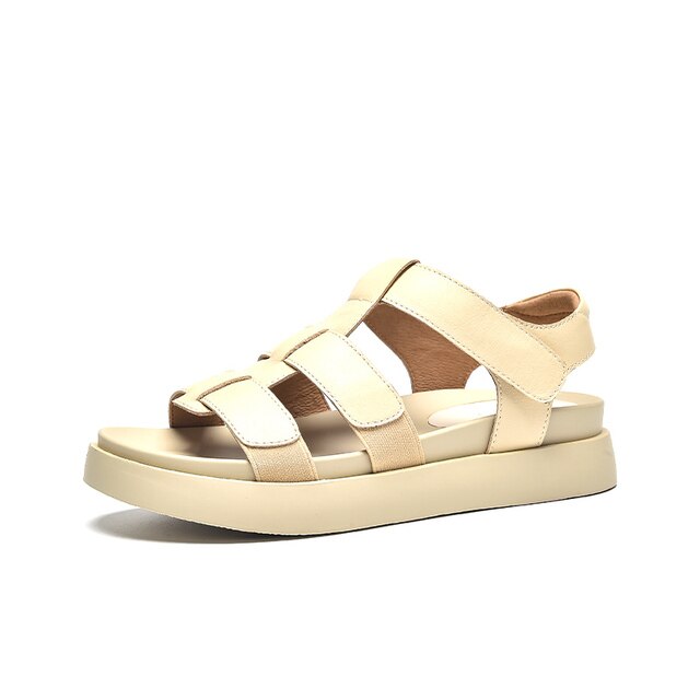 high quality sandals color beige size 6.5 for women