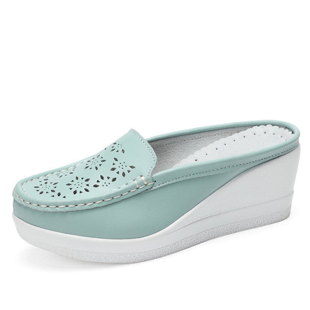 platform mule color sky size 5.5 for women