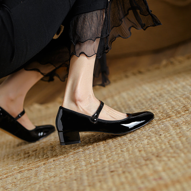 square heel pump shoes color black size 8 for women