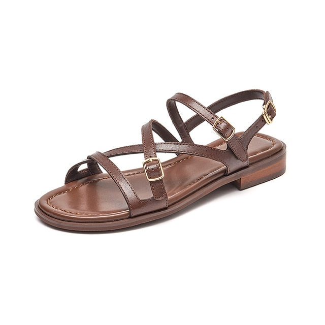 summer sandals color coffee size 7 for women
