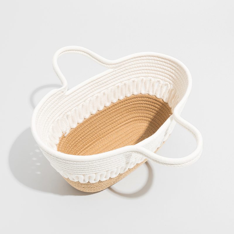 Woven Handbag Color Beige Small for Women