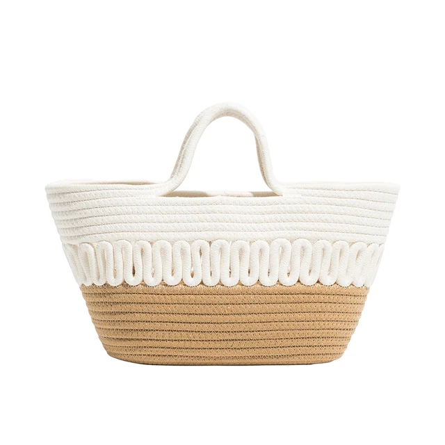 Woven Handbag Color Beige for Women
