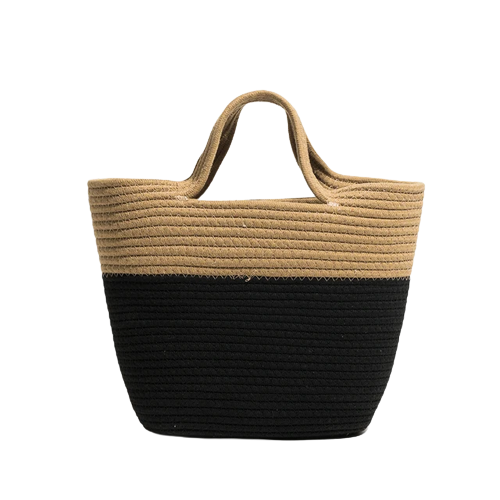 Woven Handbag Color Black Small for Women