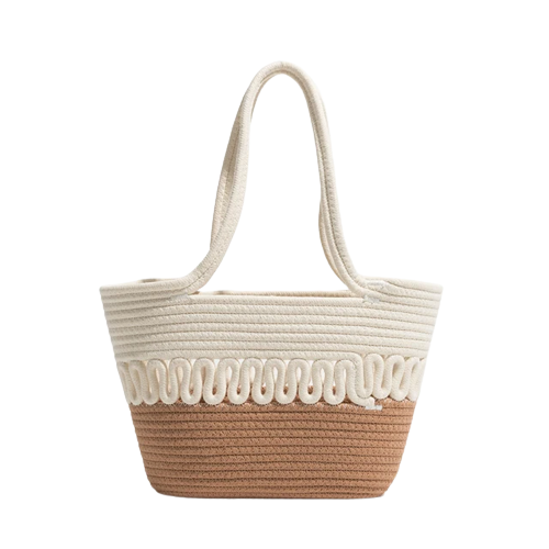 Double Handle Handbag Color Brown Small for Women