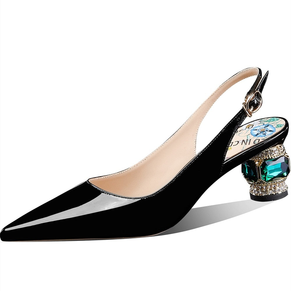pointed toe sandals color black size 6 for women