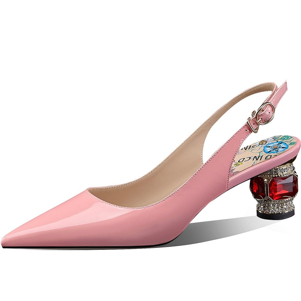 elegant sandals color pink size 5 for women