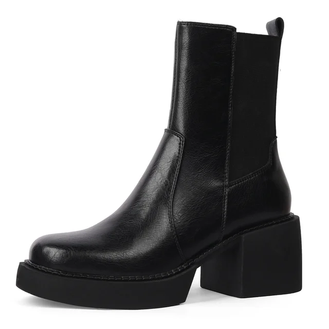 Leather Boots Color Black Size 5.5 for Women
