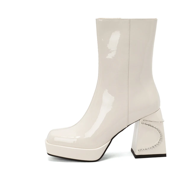 Leather Boots Color Beige Size 5 for Women