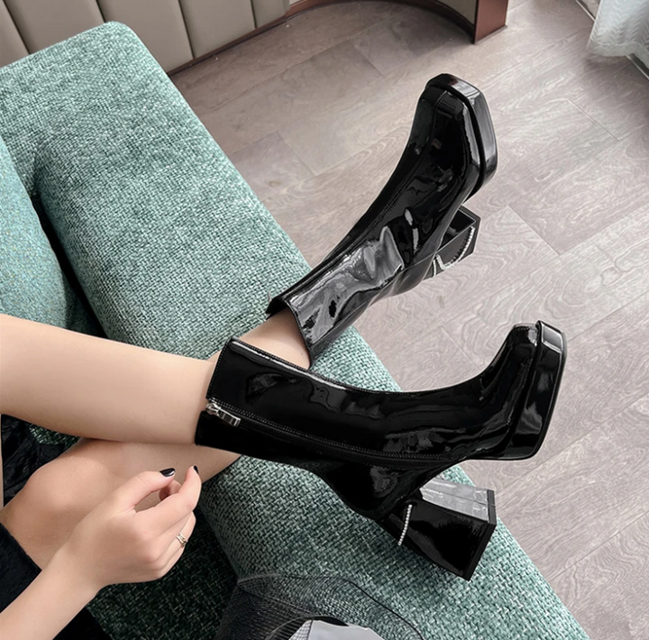 Autumn Boots Color Black Size 8 for Women