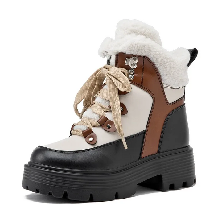Winter Platform Boots Color Brown Size 5 for Women