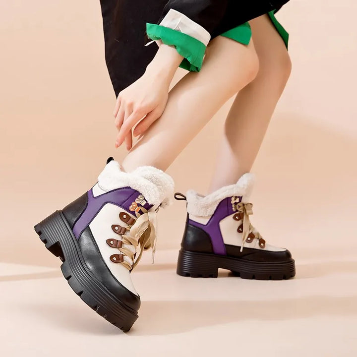 Winter Platform Boots Color Purple Size 9 for Women