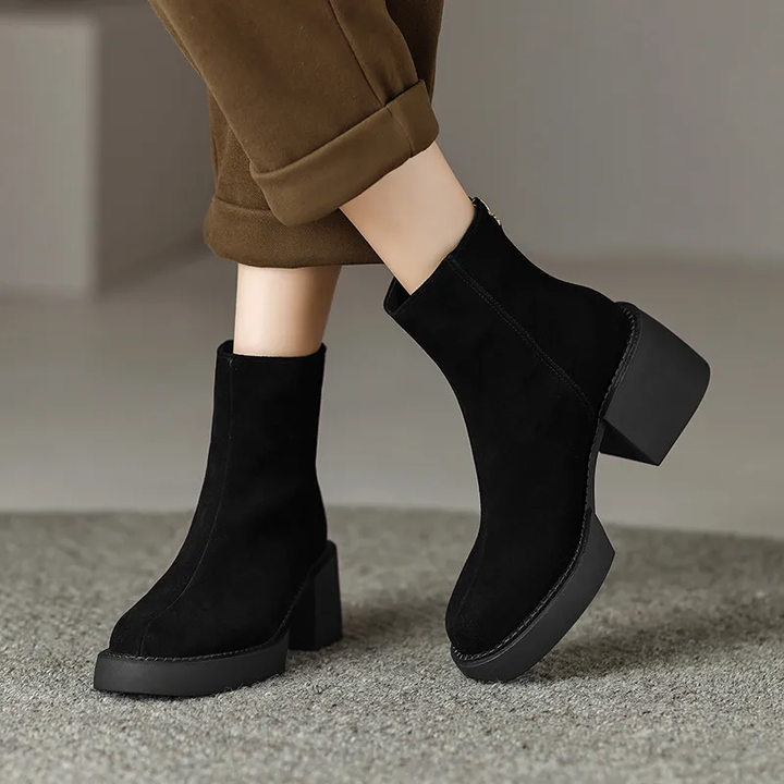 Square Heel Boots Color Black Size 5 for Women