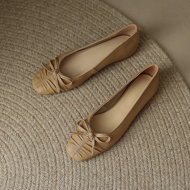 Dress Flat Shoes Color Khaki Size 6 for Women
