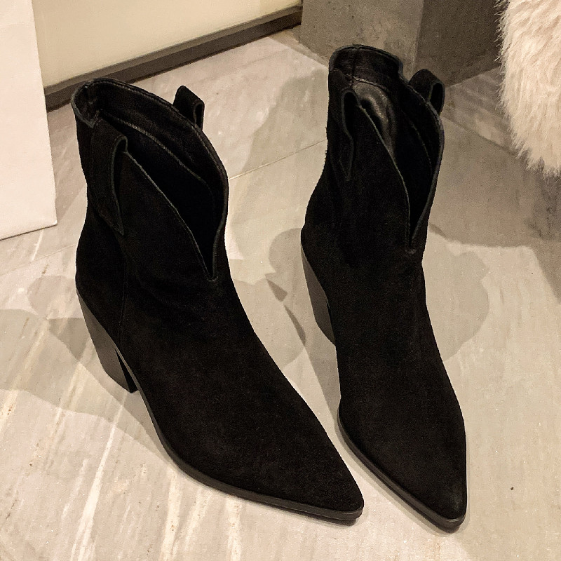 Winter Leather Boots Color Black Size 7 for Women