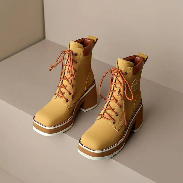 Platform Boots Color Yellow Size 5.5 for Women