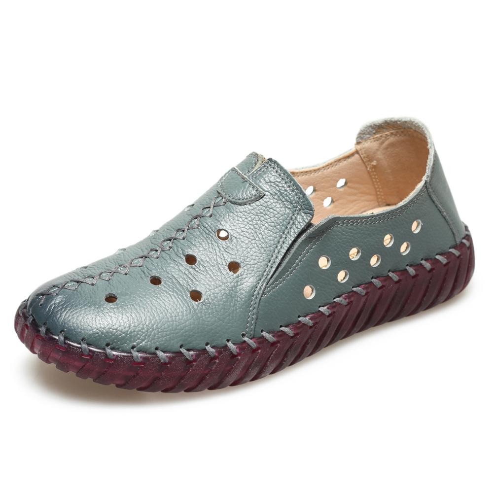 leather loafer shoes color blue size 5.5 for women