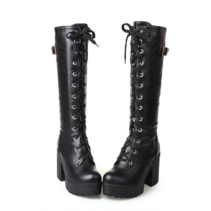 Knee High Boots Color Black Size 10 for Women