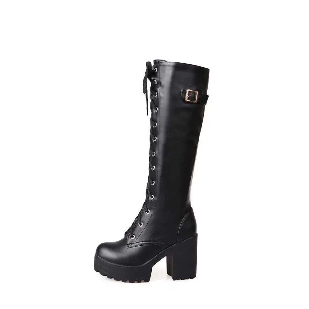Knee High Boots Color Black Size 7 for Women