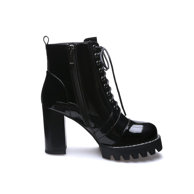 Patent Leather Boots Color Black Size 5 for Women