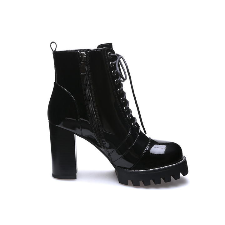 Patent Leather Boots Color Black Size 5 for Women