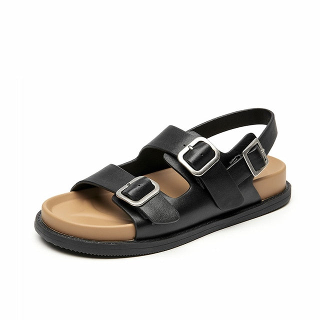 Flat Sandal Color Black Size 9 for Women