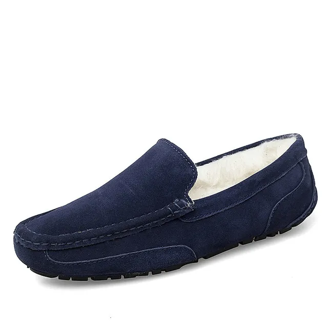 Leather Moccasin Color Blue Size 9 for Men