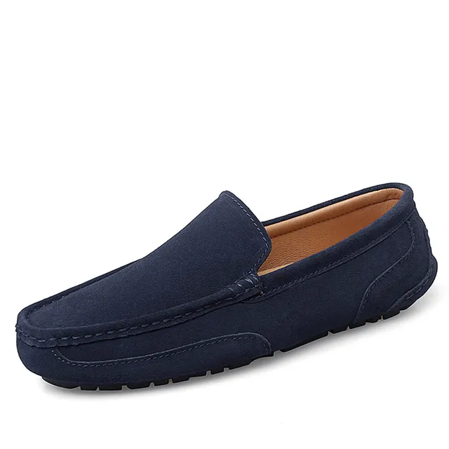 Leather Moccasin Color Blue Size 8 for Men