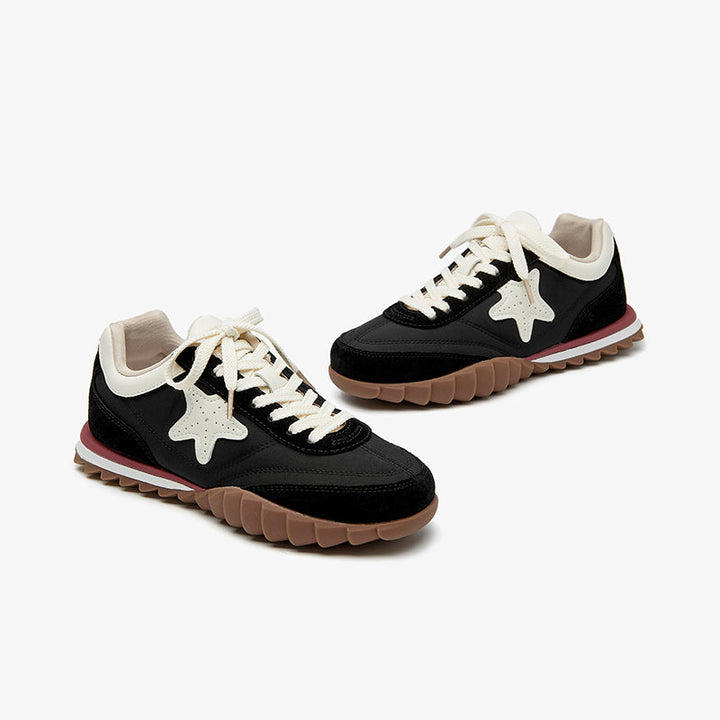 Leather Sneaker Color Black Size 5.5 for Women