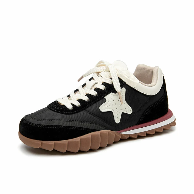 Lace Up Sneaker Color Black Size 6 for Women