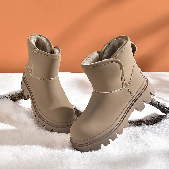 Round Toe Snow Boots Color Brown Size 5.5 for Women