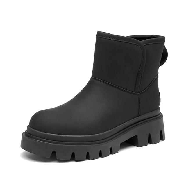 Leather Snow Boots Color Black Size 7 for Women