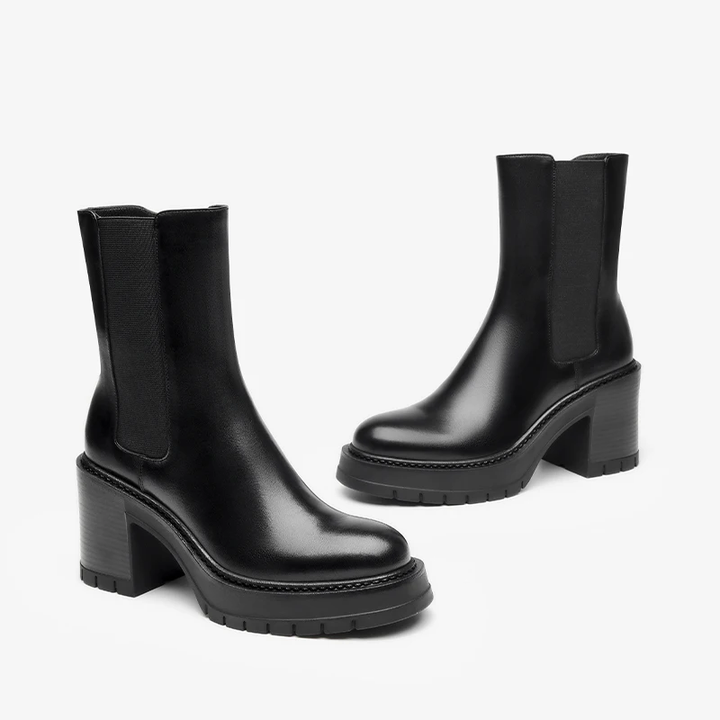 Leather Boots Color Black Size 7 for Women