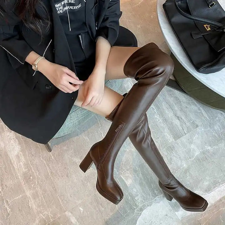 Over the knee Boots Color Brown Size 9 for Women
