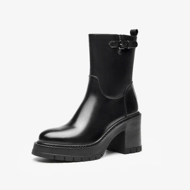 Square Heel Boots Color Black Size 6.5 for Women