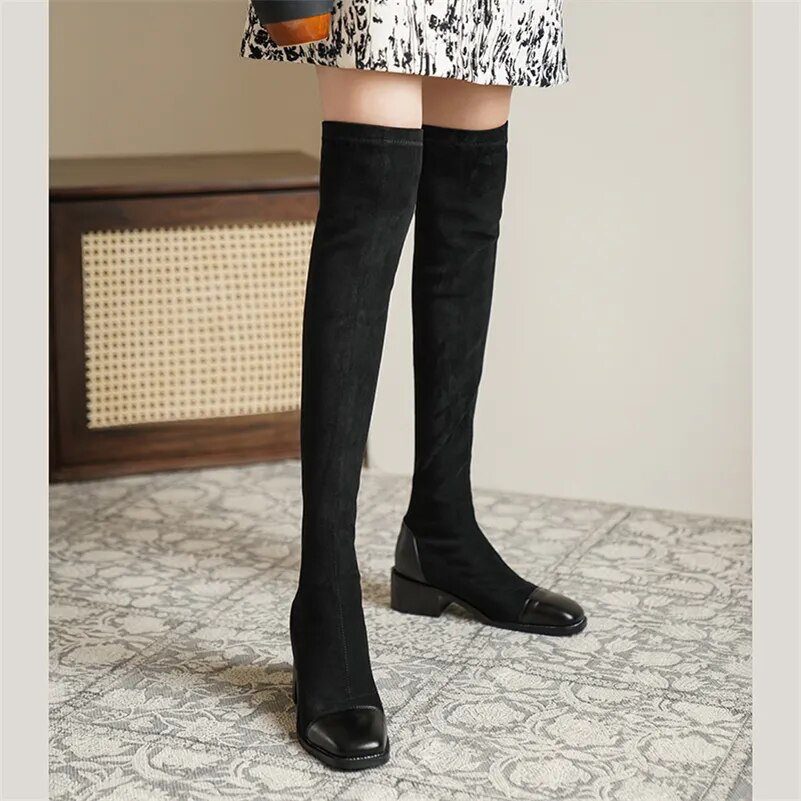 Autumn Boots Color Black Size 8 for Women