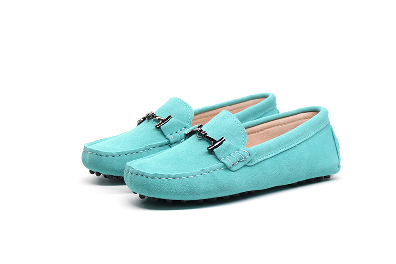 Driving Leather Loafer Shoes Color Mint Green Size 8.5 for Women