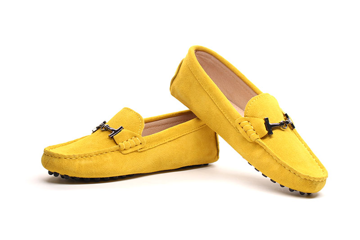 Dress Leather Loafer Shoes Color Yellow Size 5.5 for Women