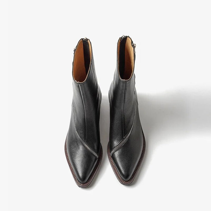 Leather Western Boots Color Black Size 5 for Women