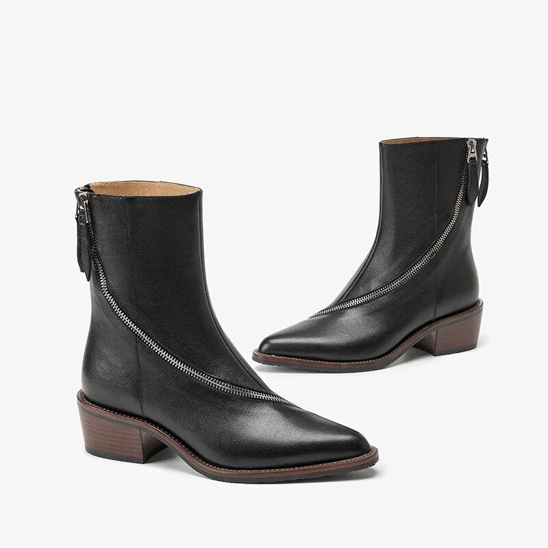 Zip Boots Color Black Size 5 for Women