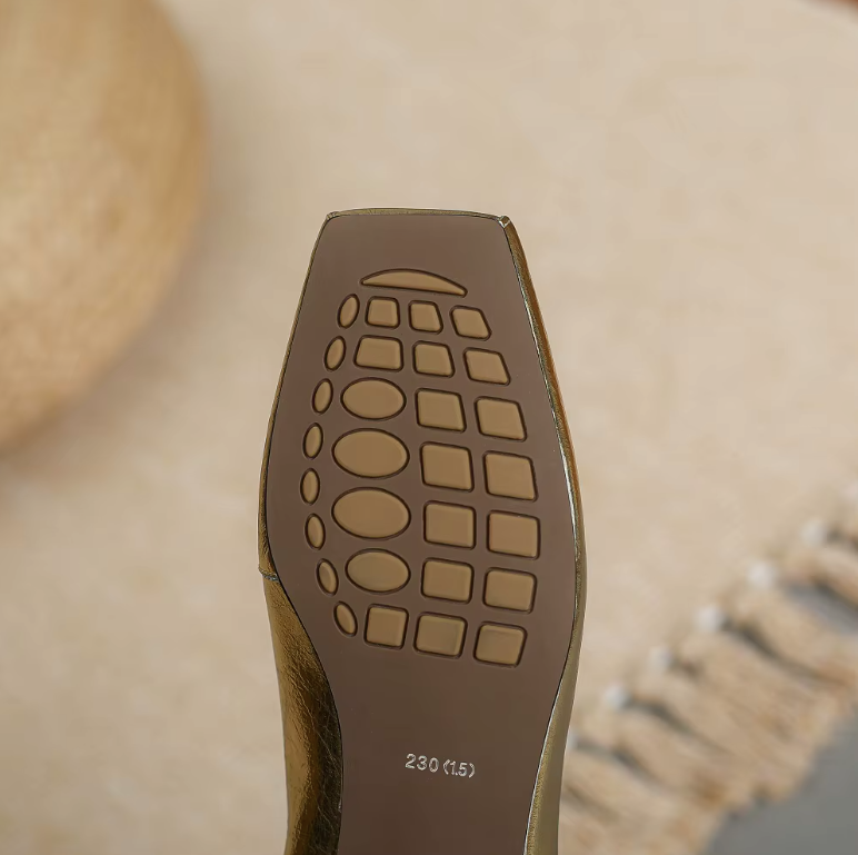 Aura Loafer | Crinkled Metallic Square-Toe