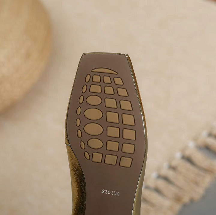 Aura Loafer | Crinkled Metallic Square-Toe